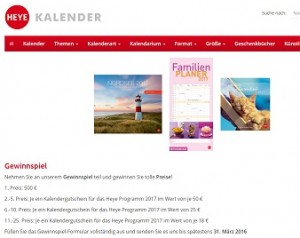 Heye Kalender Gewinnspiel