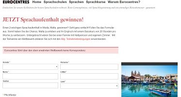 Eurocentres Gewinnspiel
