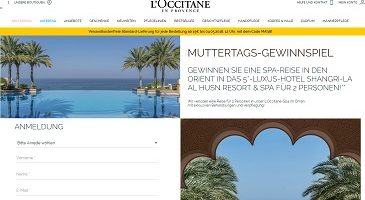 Oman Reise Gewinnspiel, L'Occitane Gewinnspiel