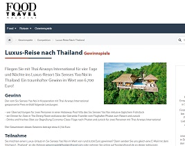 Food and Travel Gewinnspiel