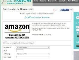 Amazon Gutschein Gewinnspiel, GuteKueche Gewinnspiel