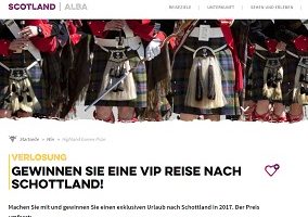 Visit Scotland Gewinnspiel
