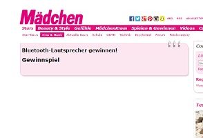 Mädchen Gewinnspiel