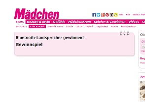Mädchen Gewinnspiel