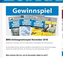 Briefmarkenspiegel Gewinnspiel