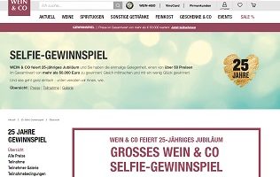 Wein und Co Selfie Gewinnspiel, Wein und Co Gewinnspiel