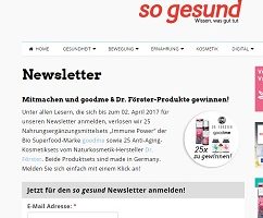 so gesund Gewinnspiel