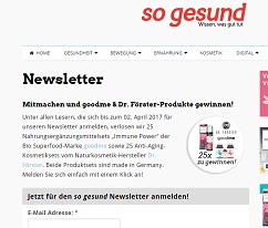so gesund Gewinnspiel