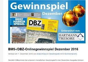 Briefmarkenspiegel Gewinnspiel