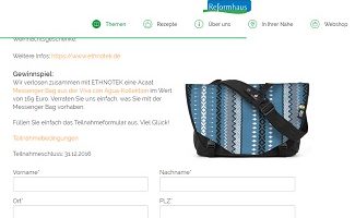 Reformhaus Gewinnspiel
