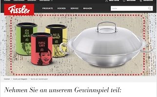 Fissler Wok Gewinnspiel, Fissler Gewinnspiel