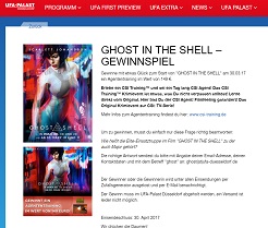 UFA Palast Gewinnspiel