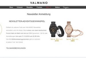 Valmano Gewinnspiel