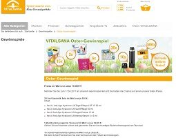 Vitalsana Gewinnspiel