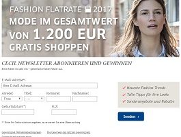 Shopping Flatrate Gewinnspiel, Cecil Gewinnspiel