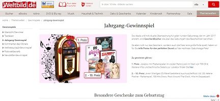 Weltbild Gewinnspiel