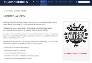 Uhr des Jahres Gewinnspiel, Armbanduhren Gewinnspiel