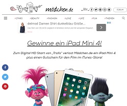 Mädchen Gewinnspiel