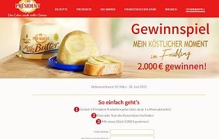 Président Kassenbon Gewinnspiel, Président Gewinnspiel