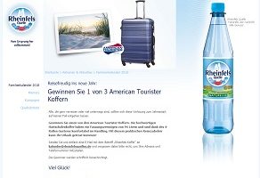American Tourister Koffer Gewinnspiel, Rheinfels Quelle Gewinnspiel