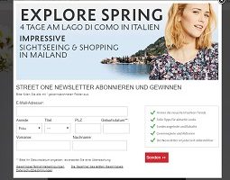 Comer See Reise Gewinnspiel, Street One Gewinnspiel