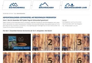 Berchtesgadener Land Adventskalender Gewinnspiel