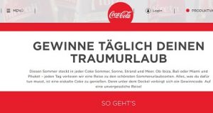 Coca Cola Gewinnspiel