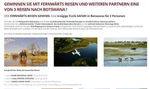 fernwärts reisen Gewinnspiel