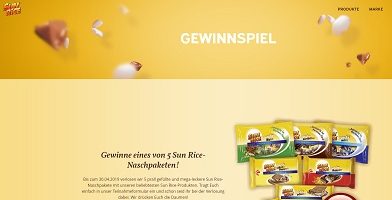 Sun Rice Nachpaket Gewinnspiel, Sun Rice Gewinnspiel