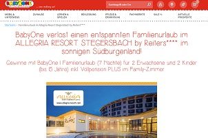 Allegria Resort Gewinnspiel, BabyOne Gewinnspiel