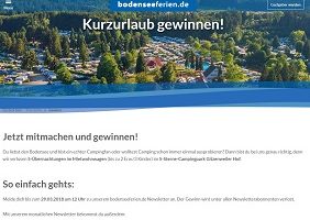 Bodensee Camping Urlaub Gewinnspiel, Bodenseeferien Gewinnspiel