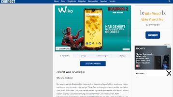 Wiko Smartphone Gewinnspiel, Connect Gewinnspiel