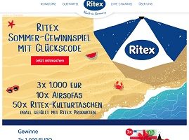 Ritex Glückscode Gewinnspiel