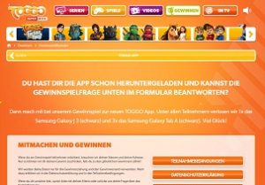 Samsung Galaxy J3 Gewinnspiel, Toggo Gewinnspiel