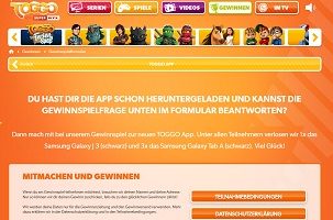 Samsung Galaxy J3 Gewinnspiel, Toggo Gewinnspiel