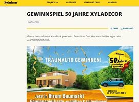 xyladecor Jubiläum Gewinnspiel, xyladecor Gewinnspiel