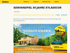 xyladecor Jubiläum Gewinnspiel, xyladecor Gewinnspiel