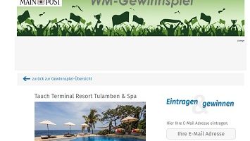 Bali Urlaub Gewinnspiel, Mainpost Gewinnspiel
