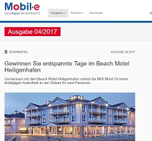 Beach Motel Heiligenhafen Gewinnspiel, Mobil-e Gewinnspiel