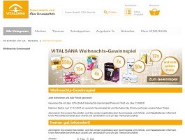 Vitalsana Weihnachts Gewinnspiel