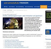 Arzt Wirtschaft Jubiläumsgewinnspiel