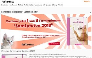 Katzen-Terminplaner Samtpfoten 2018 Gewinnspiel