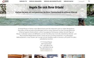 Zillertal Urlaub Gewinnspiel, Servus Gewinnspiel