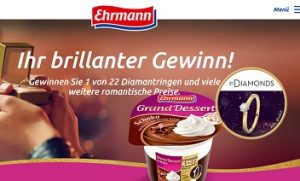 Ehrmann Grand Dessert Gewinnspiel, Ehrmann Gewinnspiel