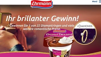 Ehrmann Grand Dessert Gewinnspiel, Ehrmann Gewinnspiel