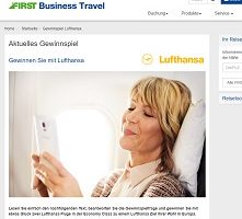 Lufthansa Flug Gewinnspiel, First Buisness Travel Gewinnspiel