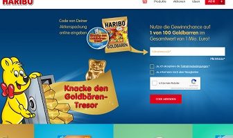 Haribo Goldbären-Tresor Gewinnspiel, Haribo Gewinnspiel, Code eingeben