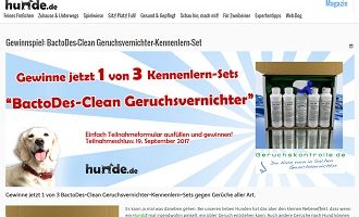 BactoDes-Clean Geruchsvernichter Gewinnspiel, Hunde.de Gewinnspiel