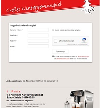Saeco Kaffeevollautomat Gewinnspiel