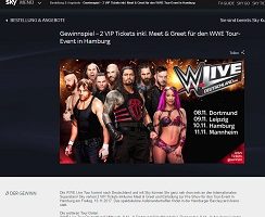 WWE Tour VIP-Tickets Gewinnspiel